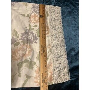 Vintage Cotton King Pillow Case 19x30” With Lace Edge